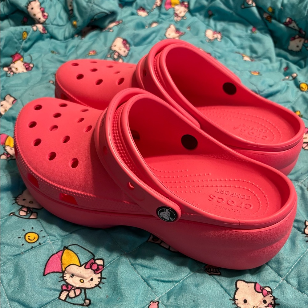 Hot Pink Platform Crocs